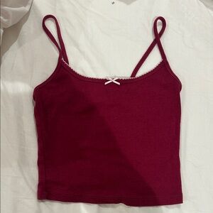 Garage Burgundy Camisole with Lace Accent
